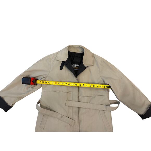 Vintage retro 90s London Fog Trench Coat Long Jacket tan thinsulate lined 8 Pet - Picture 7 of 8